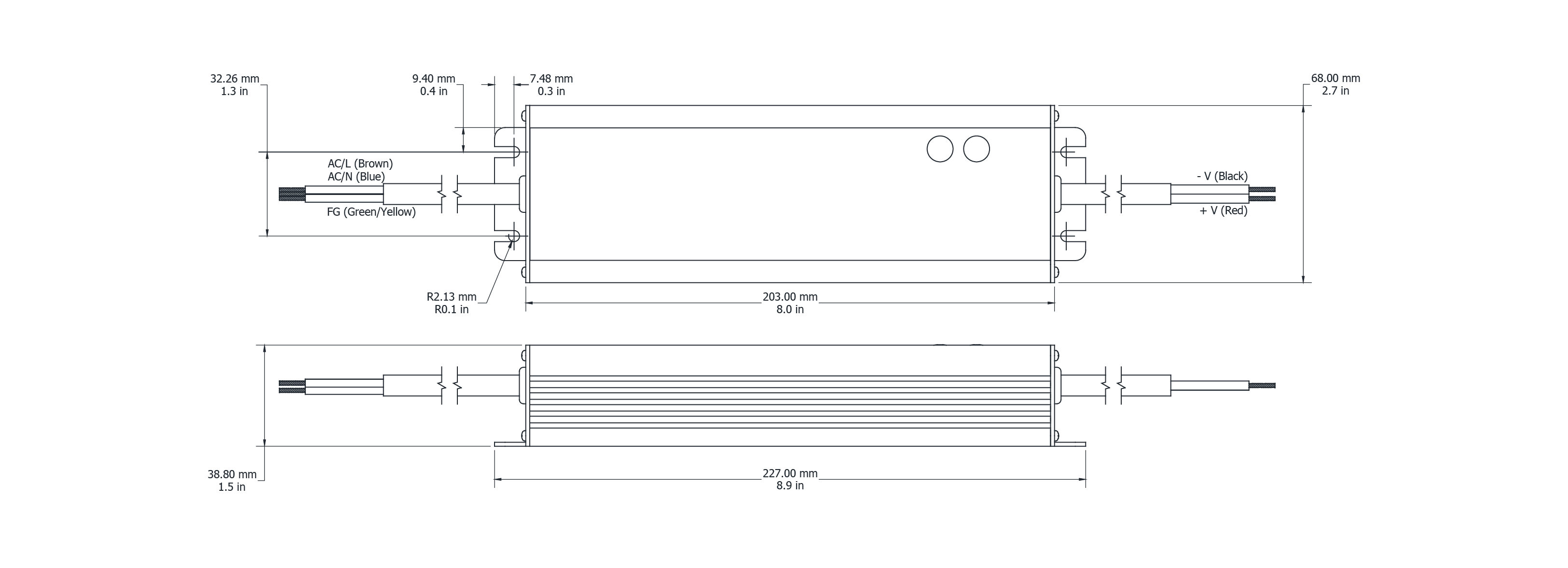 Drawing Image for Flex Drive 150W 24V Switching 