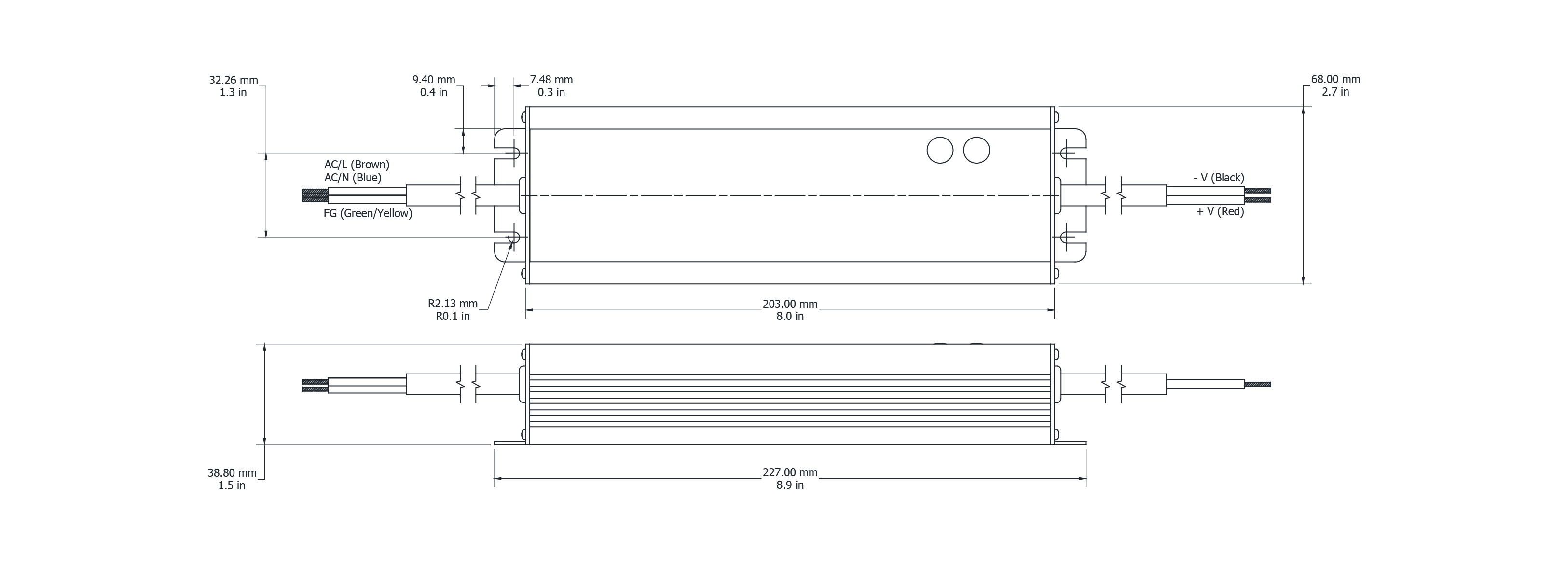Drawing Image for Flex Drive 185W 24V Switching 