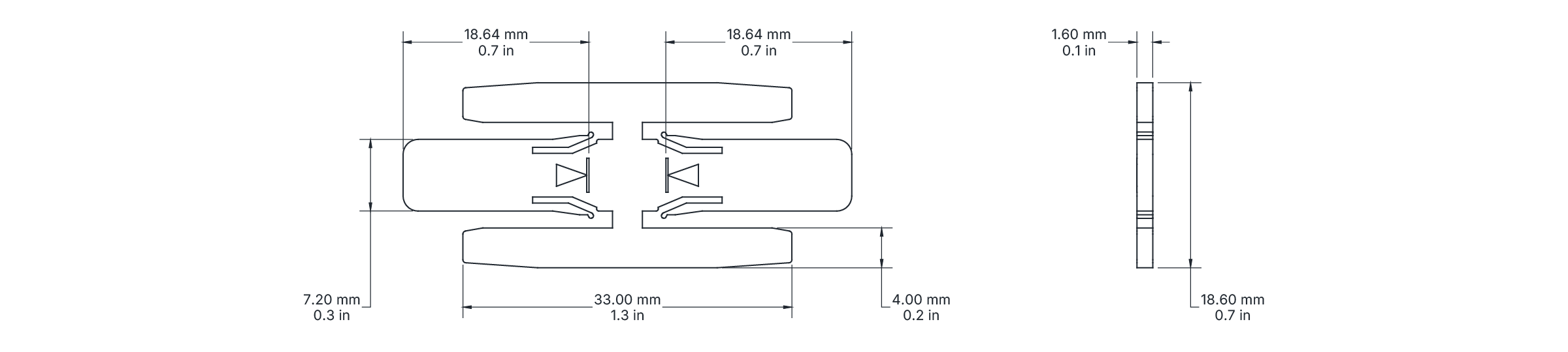 Drawing Image for Ultimo Neon 16 Grip Profile Joining Bracket 
