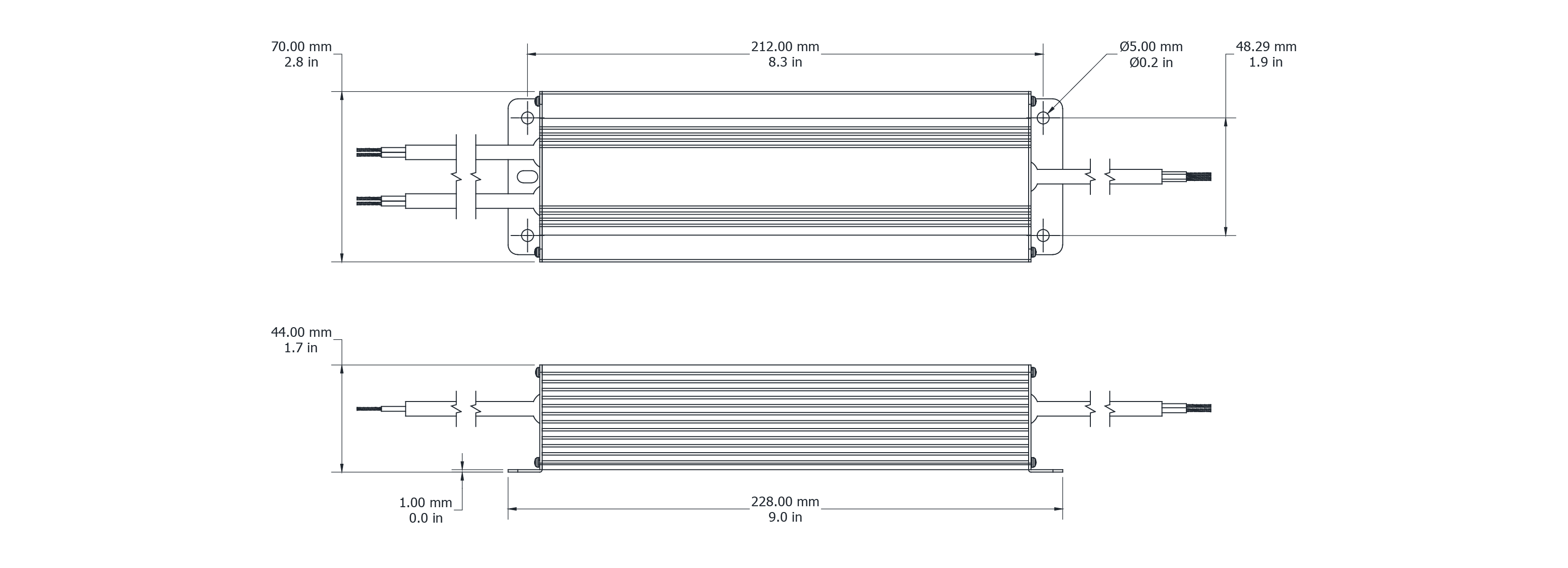 Drawing Image for Flex Drive 100W 24V 0-10V 