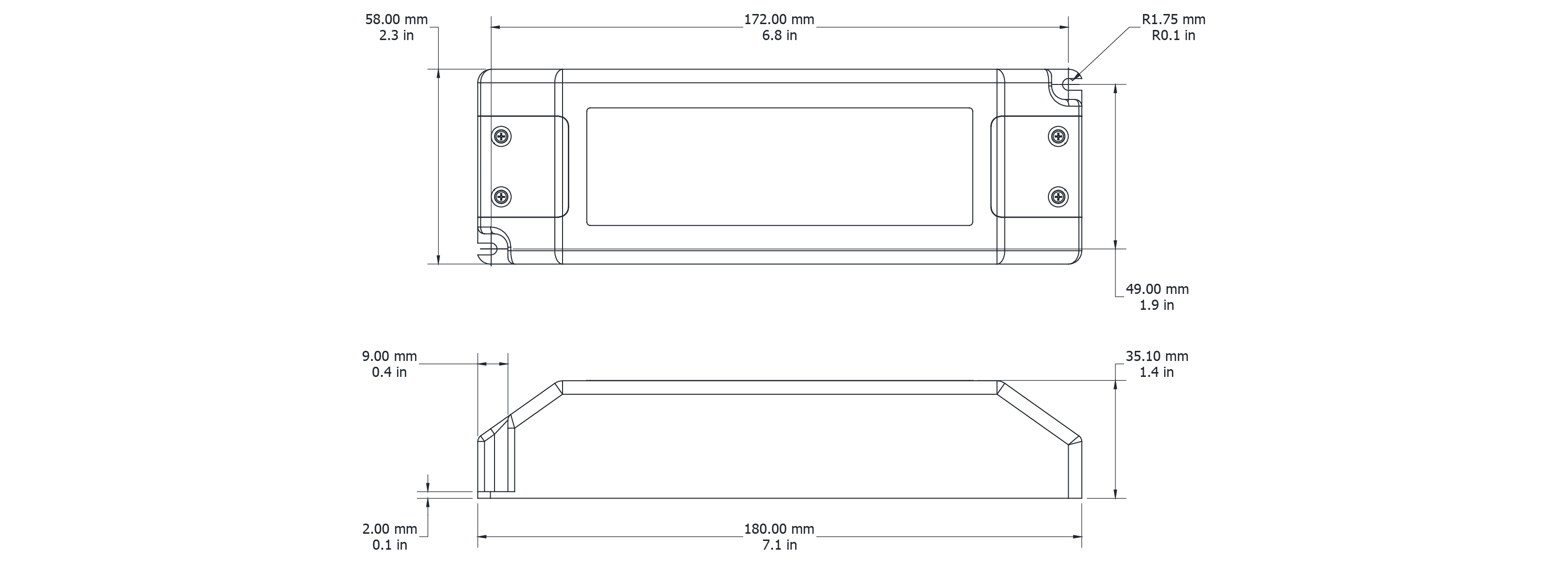 Drawing Image for Flex Drive 45W 24V 0-10V 