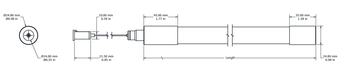 Drawing Image for Ultimo Neon Radius 18 Vertical Suspension Kit With Cable