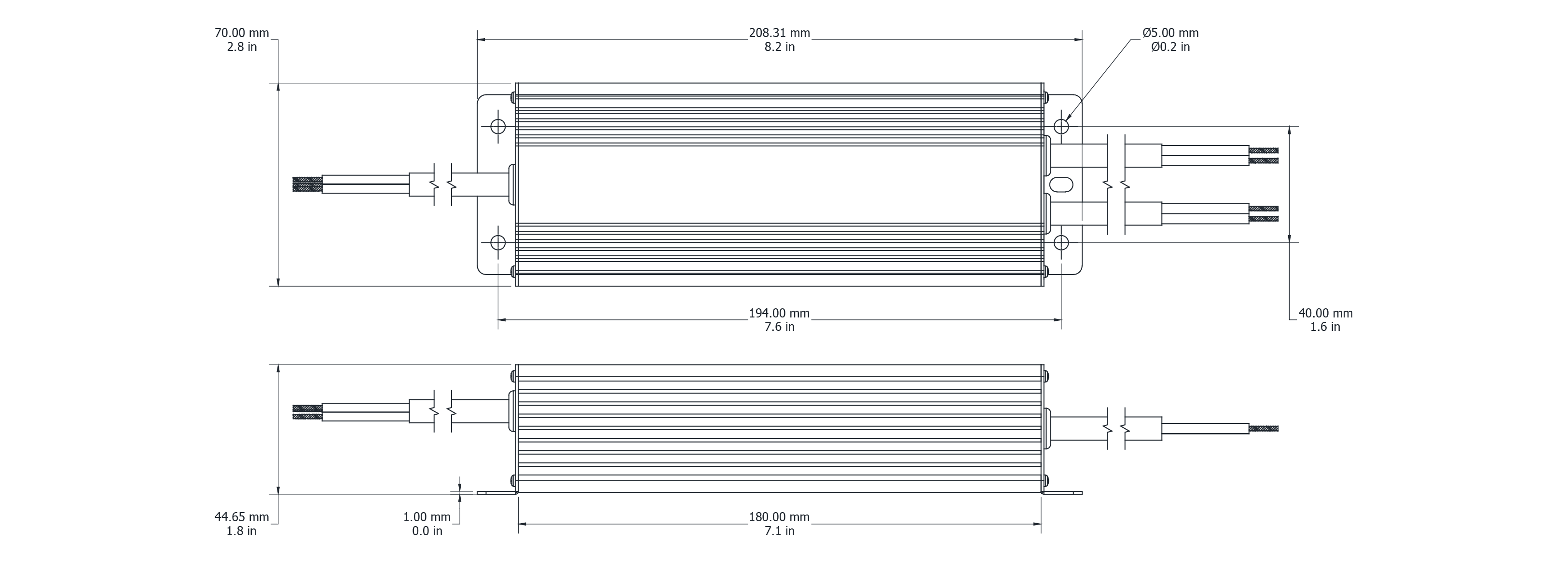 Drawing Image for Flex Drive 60W 24V 0-10V 