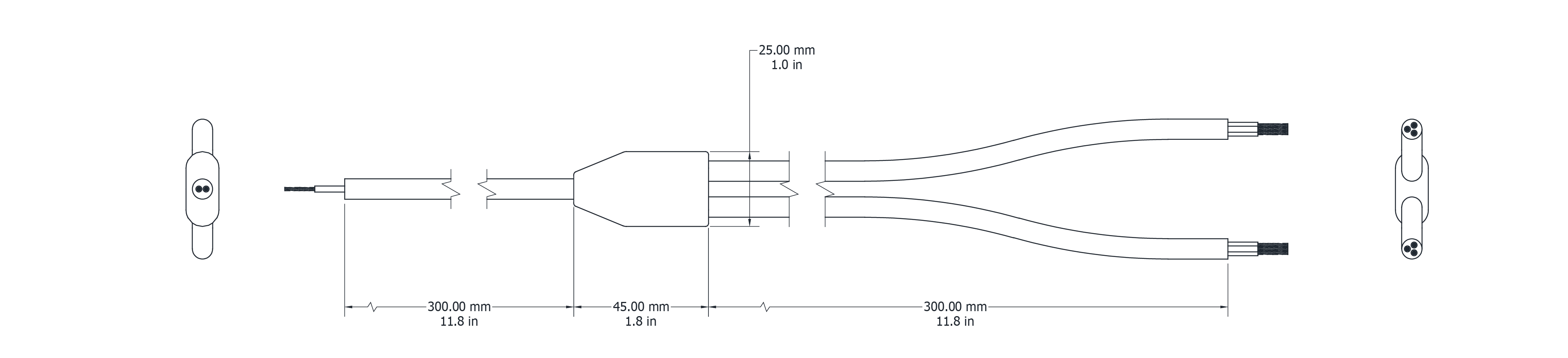 Drawing Image for Y Cable - 3 And 2 Core 