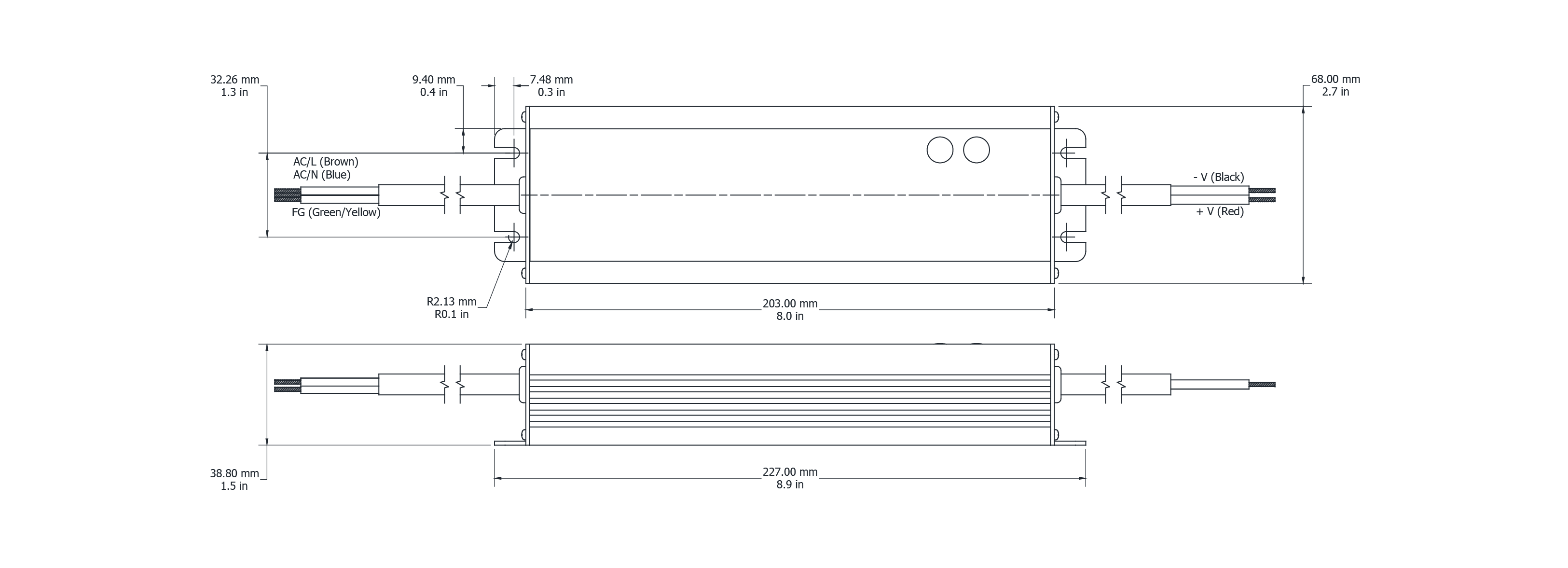 Drawing Image for Flex Drive 150W 12V Switching 