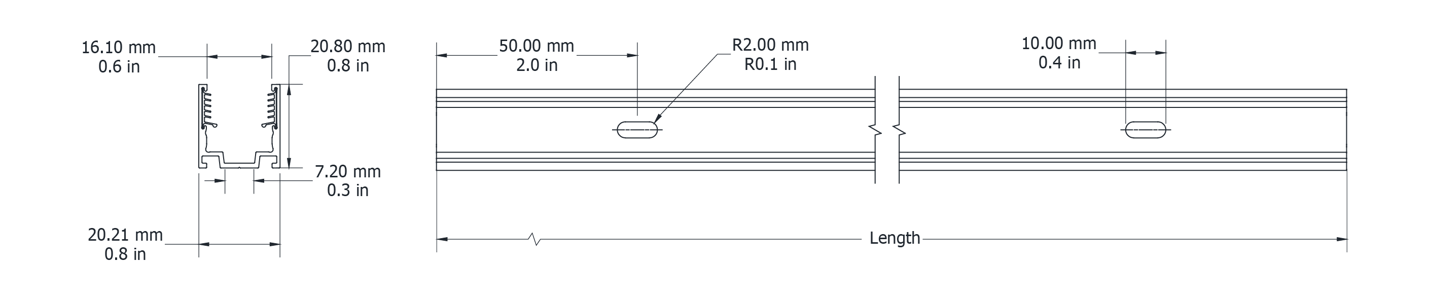 Drawing Image for Ultimo Neon 16 Surface Grip Profile