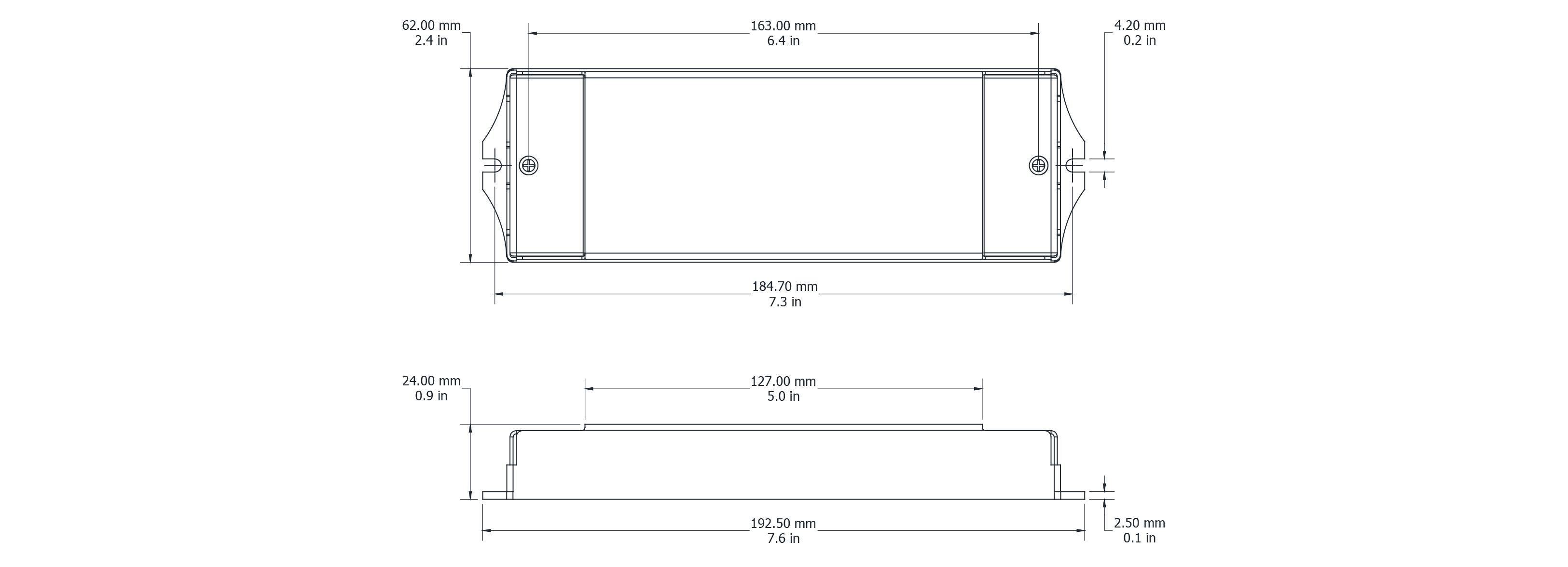 Drawing Image for Flex Drive 60W 24V DALI 2 