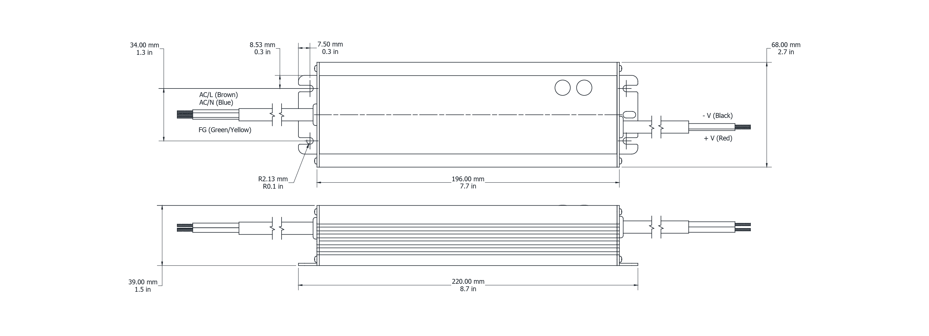 Drawing Image for Flex Drive 120W 24V Switching 
