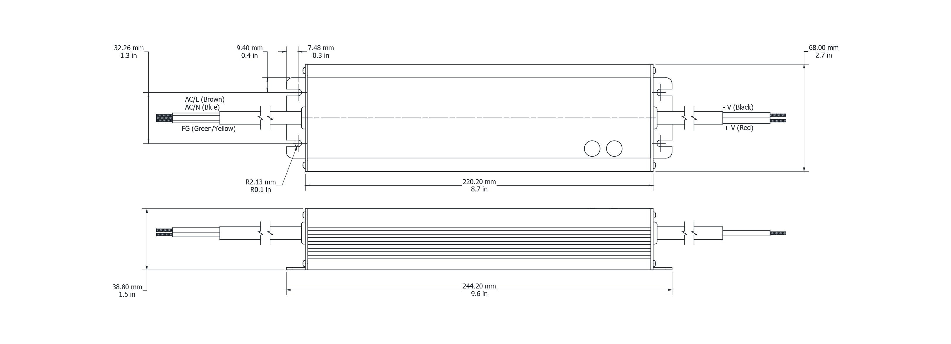 Drawing Image for Flex Drive 240W 24V Switching 