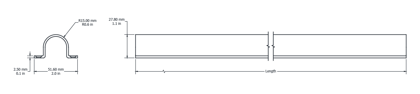 Drawing Image for Ultimo Neon Radius 25 Saddle Profile