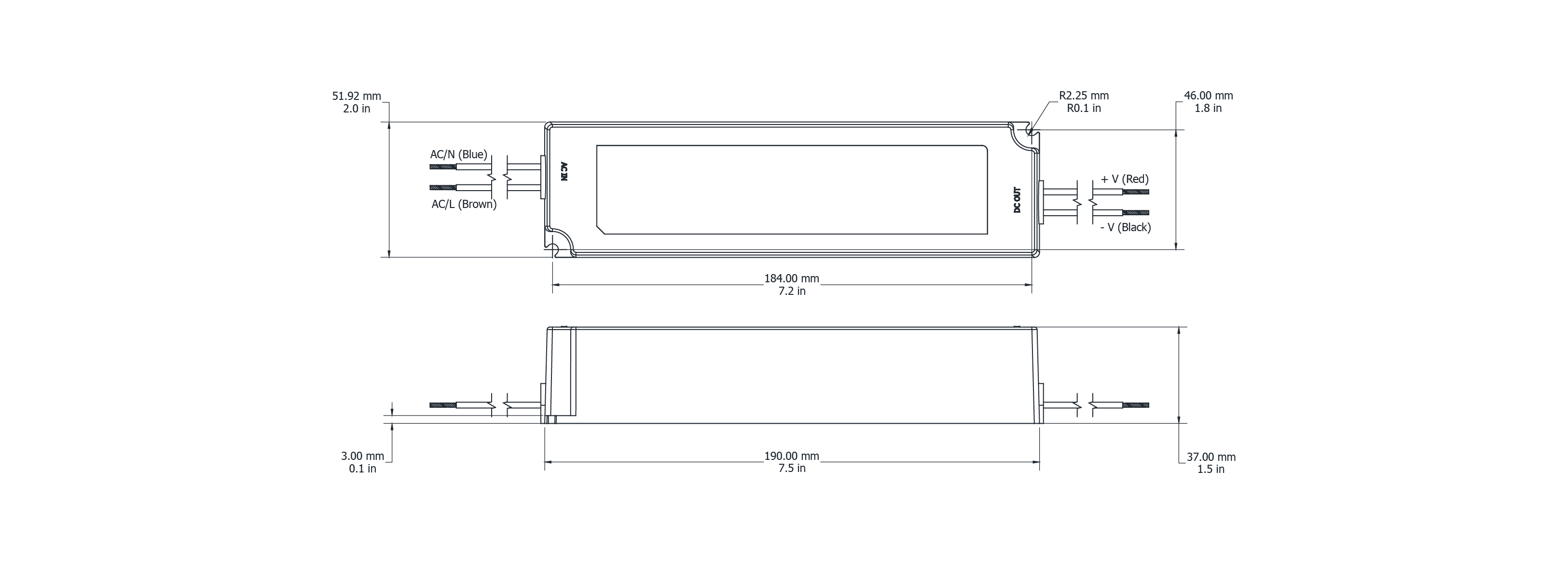 Drawing Image for Flex Drive 60W 5V Switching 