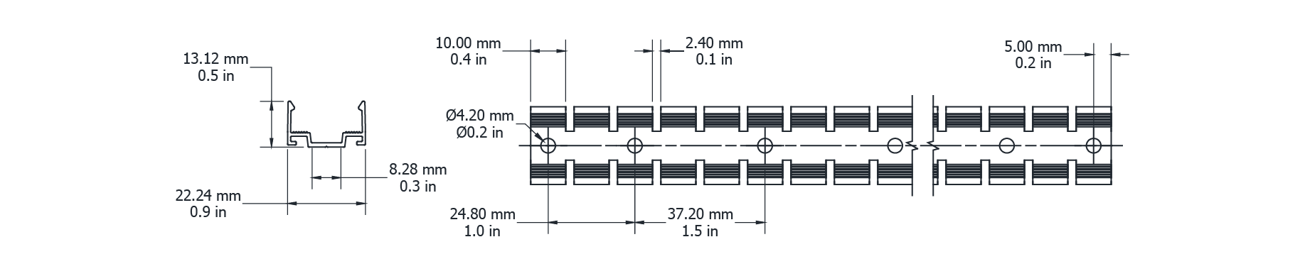 Drawing Image for Ultimo Neon 16 Tri View Flexible Profile