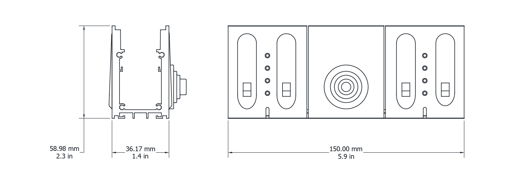 Drawing Image for Delta In-Ground Middle Entry Profile