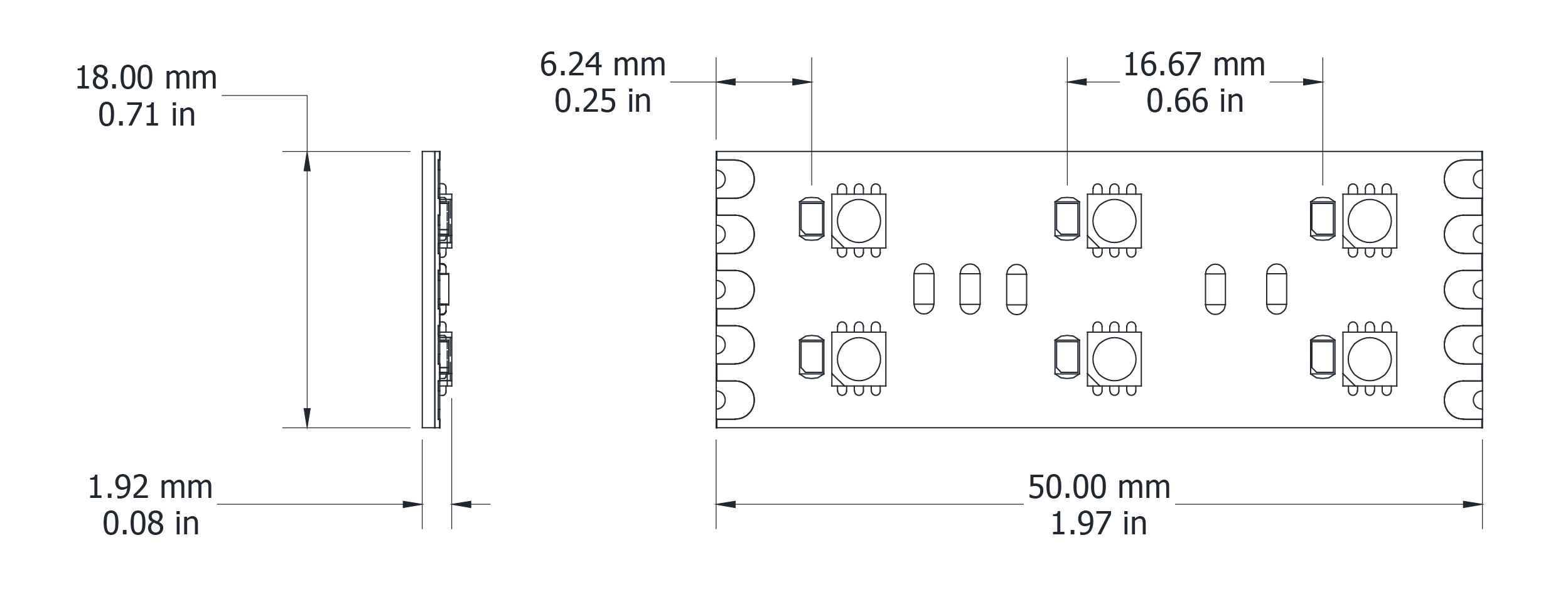 Drawing Image for Double Line RGBW 120 IP54