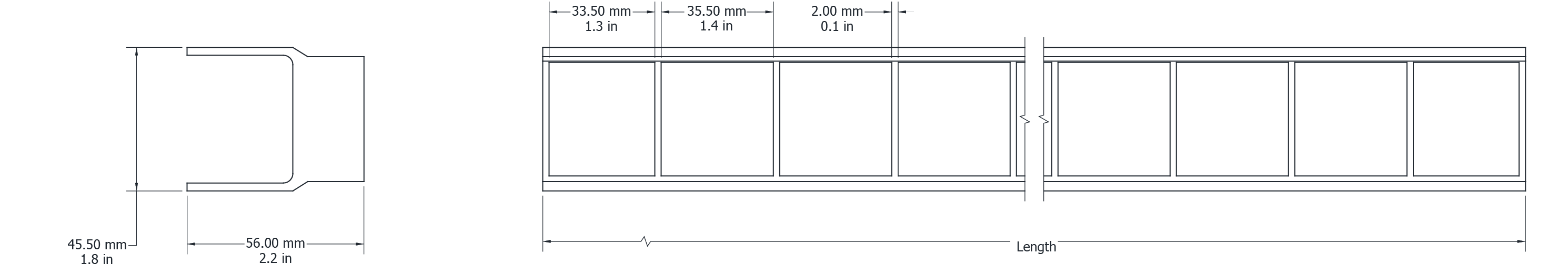 Drawing Image for Element 40 Anti-Glare Symmetric Louvre