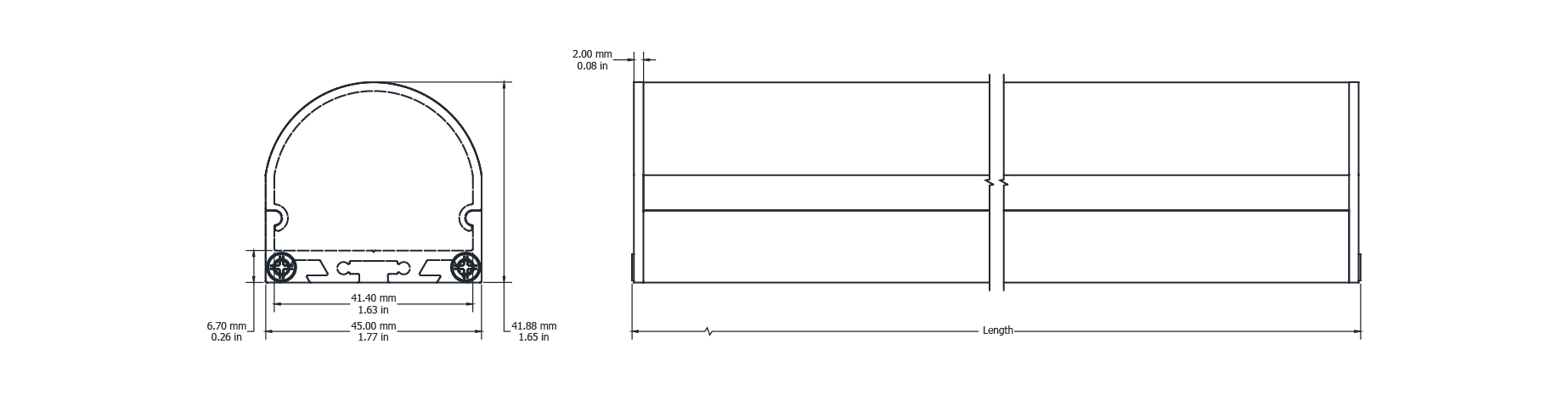 Drawing Image for Flex Profile Surface Round 4542
