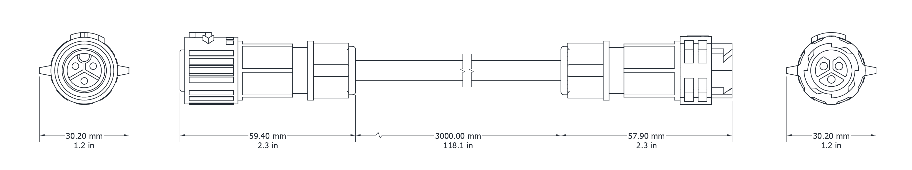 Drawing Image for Link Cable - 3 Pin 