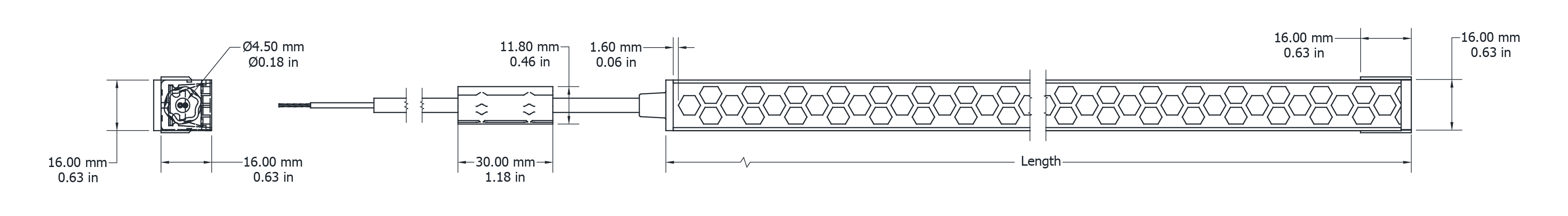 Drawing Image for Ultimo Neon 16 Anti-Glare Hex SV 