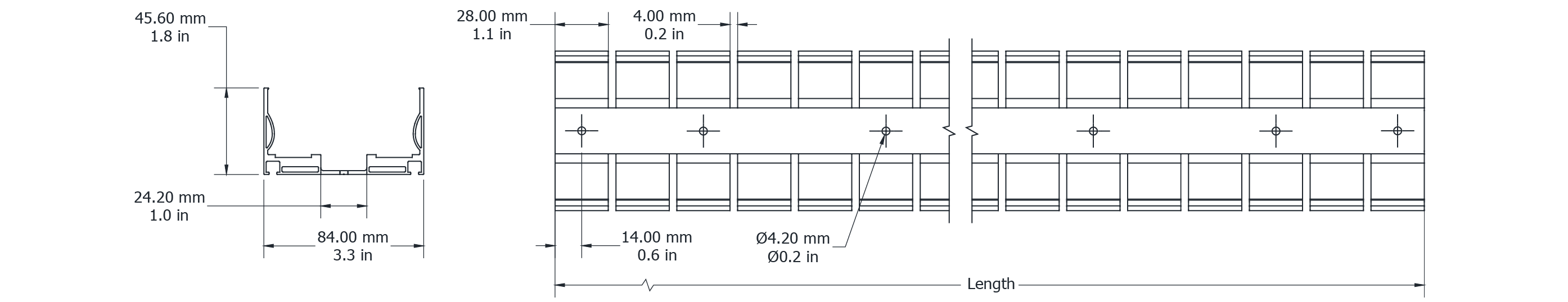 Drawing Image for Ultimo Neon 80 TV Flexible Profile