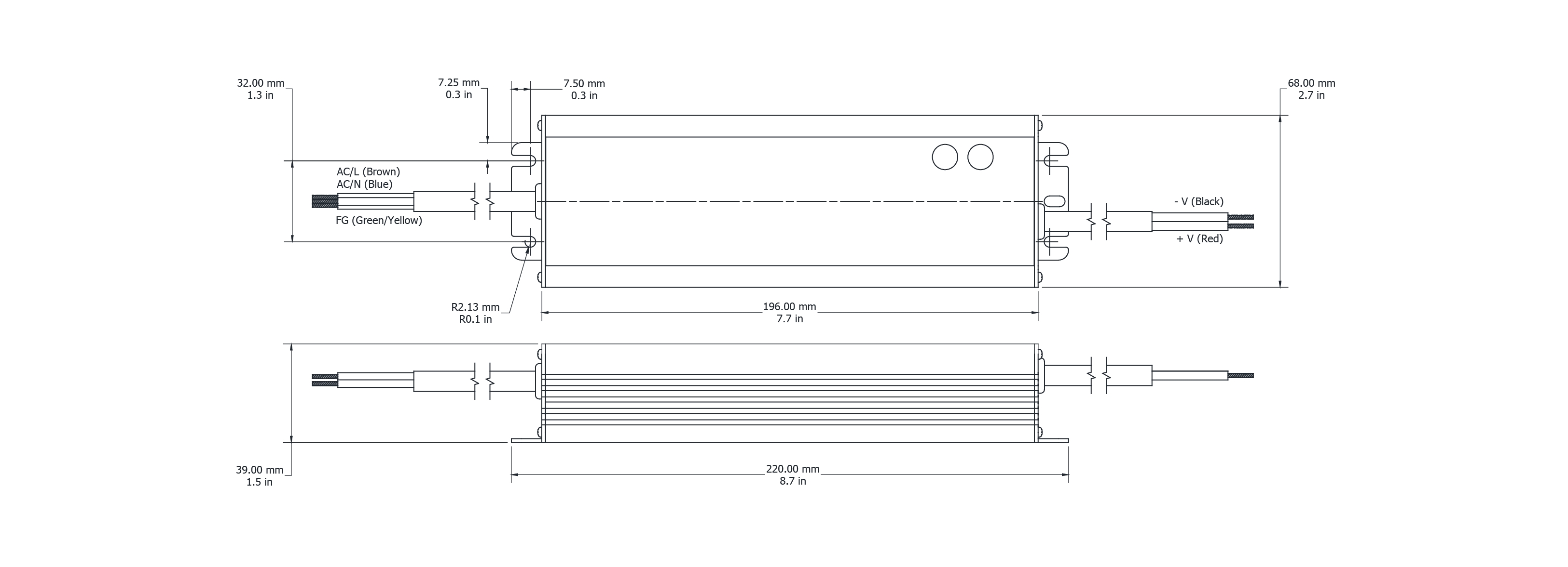 Drawing Image for Flex Drive 100W 24V Switching 
