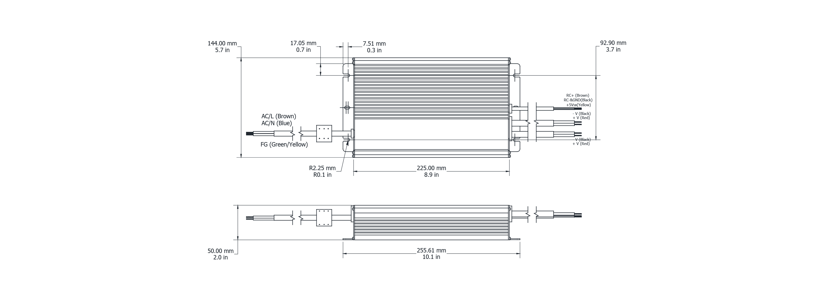 Drawing Image for Flex Drive 600W 24V Switching 