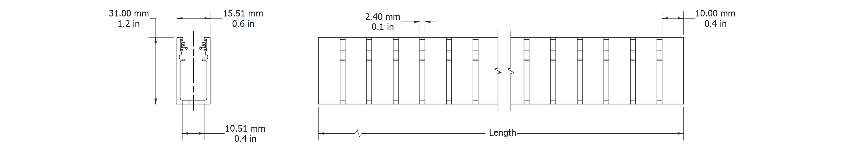 Drawing Image for Ultimo Neon 10 Wireway Flexible Grip Profile
