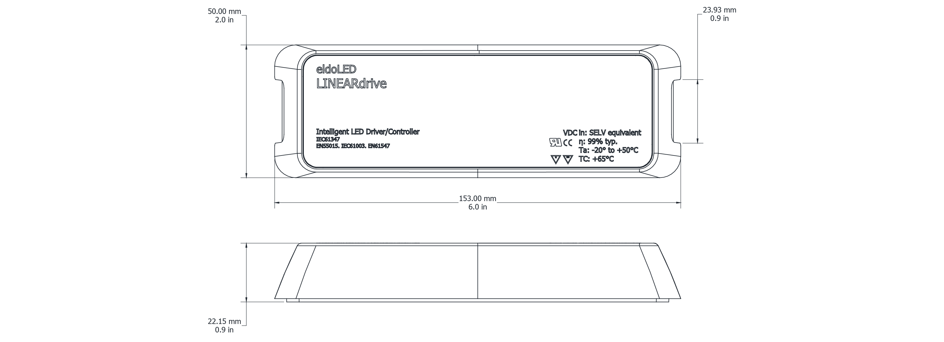 Drawing Image for Flex Drive Eldoled 200W 24V DALI 2 