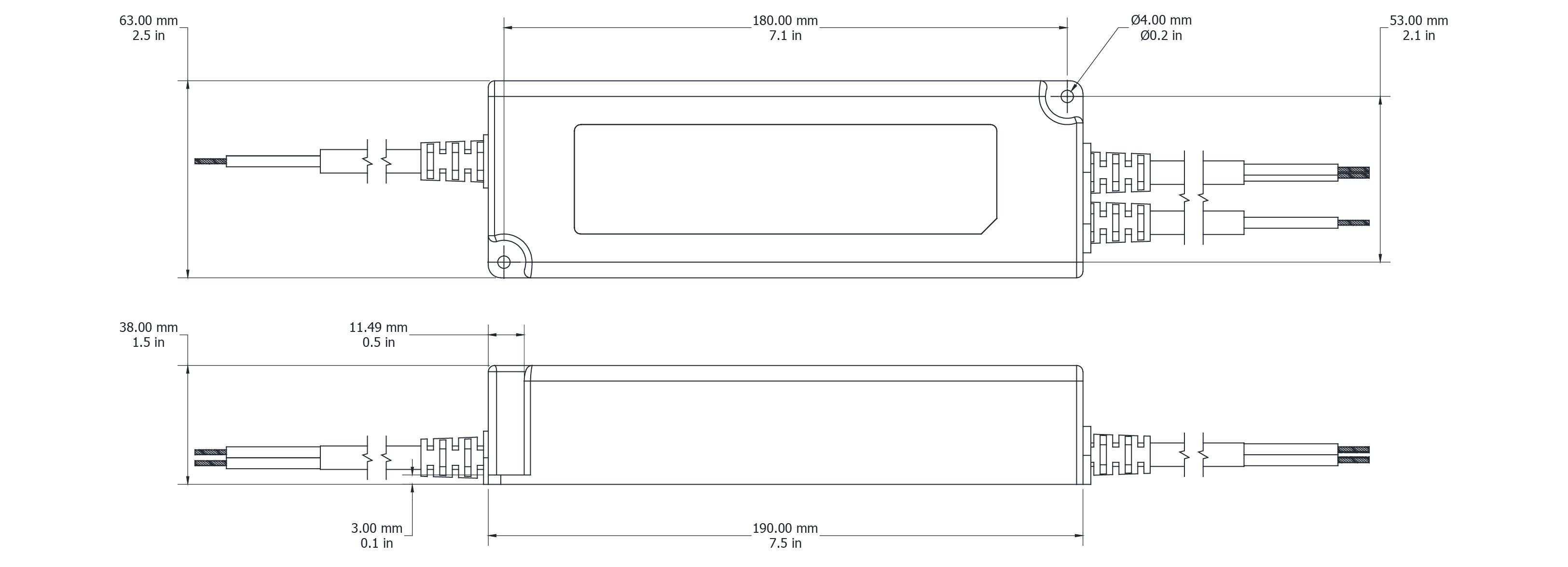 Drawing Image for Flex Drive 120W 24V 0-10V 