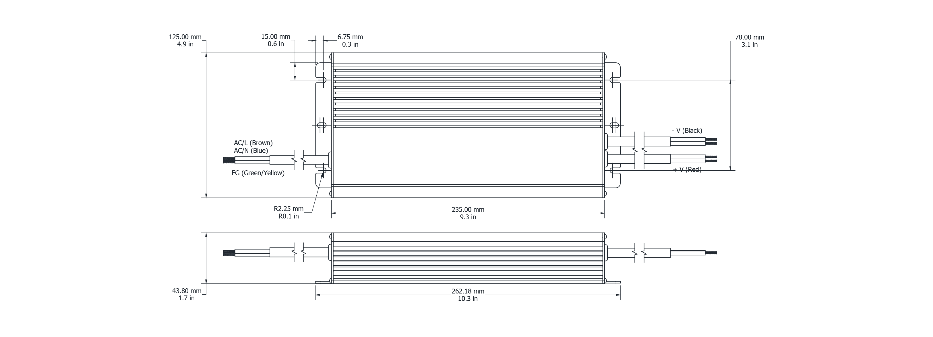 Drawing Image for Flex Drive 480W 24V Switching 