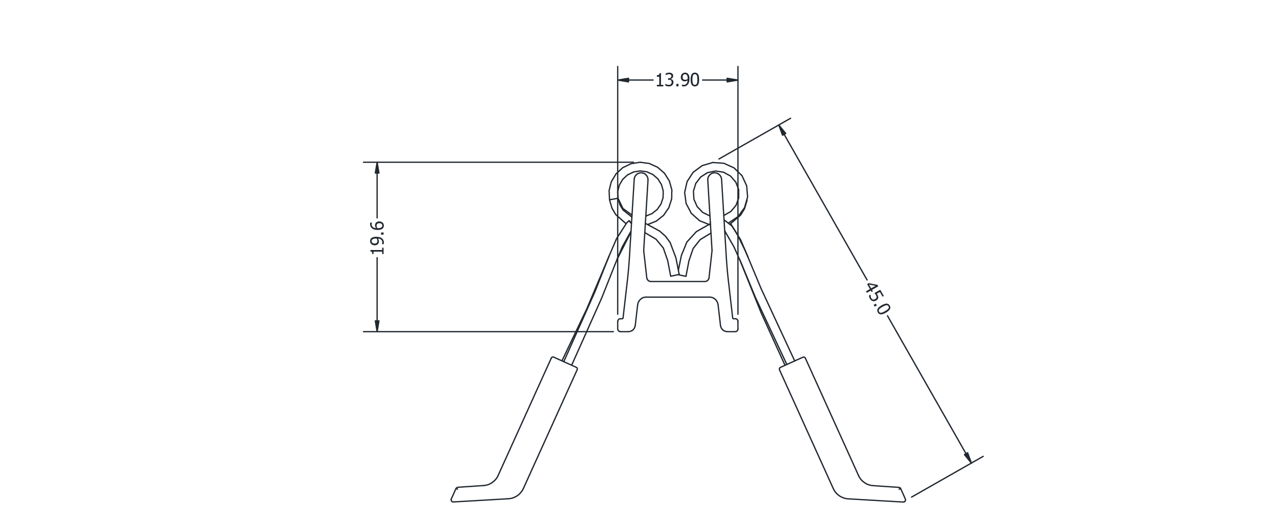 Drawing Image for Ultimo Neon Maxi Profile Spring Mounting Bracket 