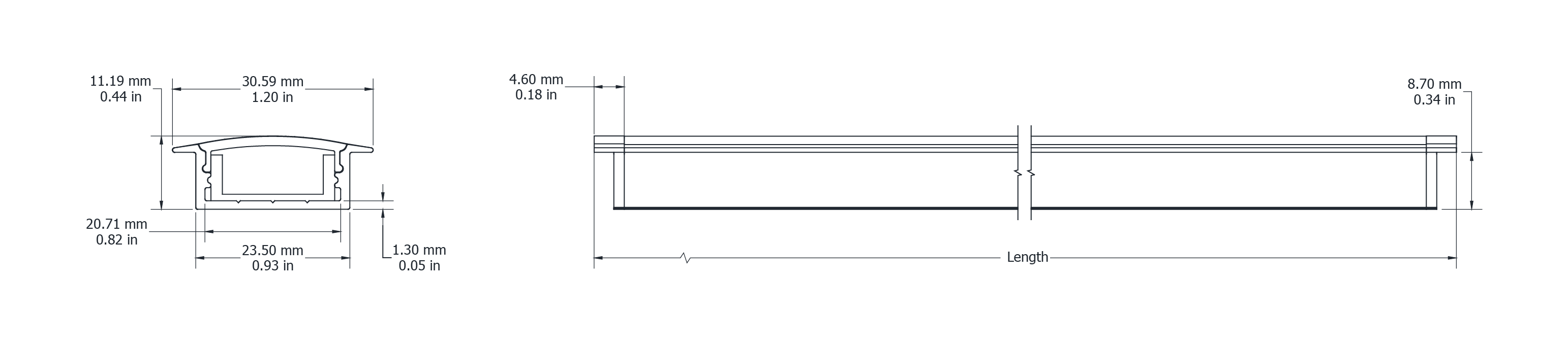 Drawing Image for Flex Profile Recessed 3111