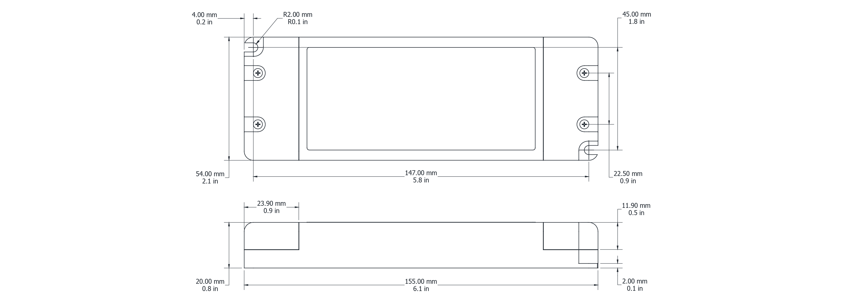 Drawing Image for Flex Drive 30W 24V Triac 