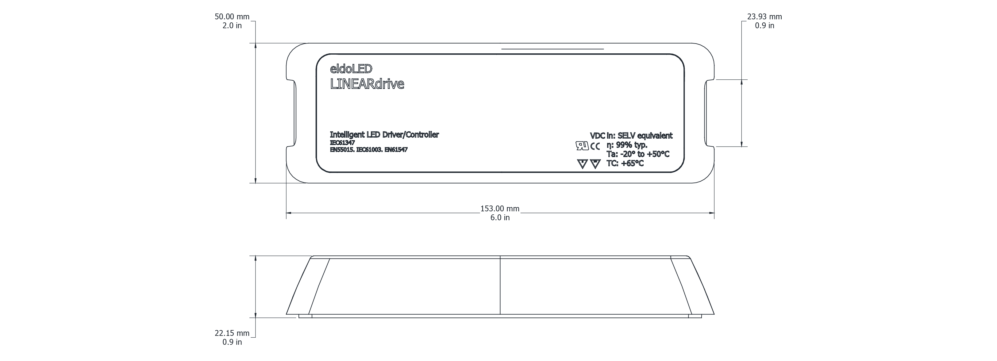 Drawing Image for Flex Drive Eldoled 200W 24V 0-10V 