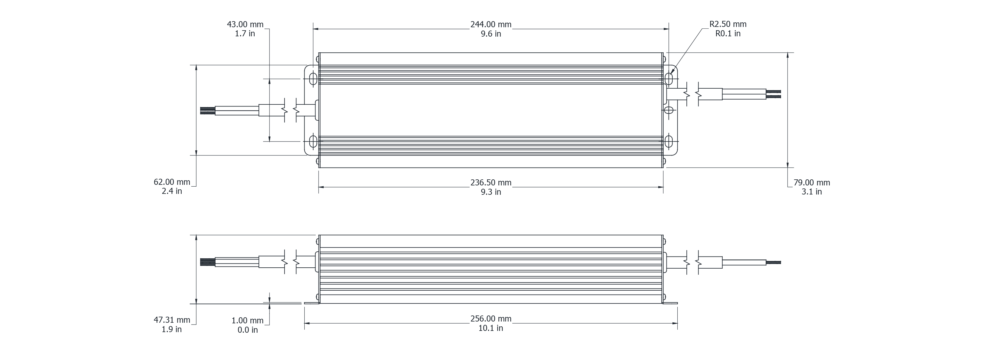 Drawing Image for Flex Drive 100W 24V Triac 
