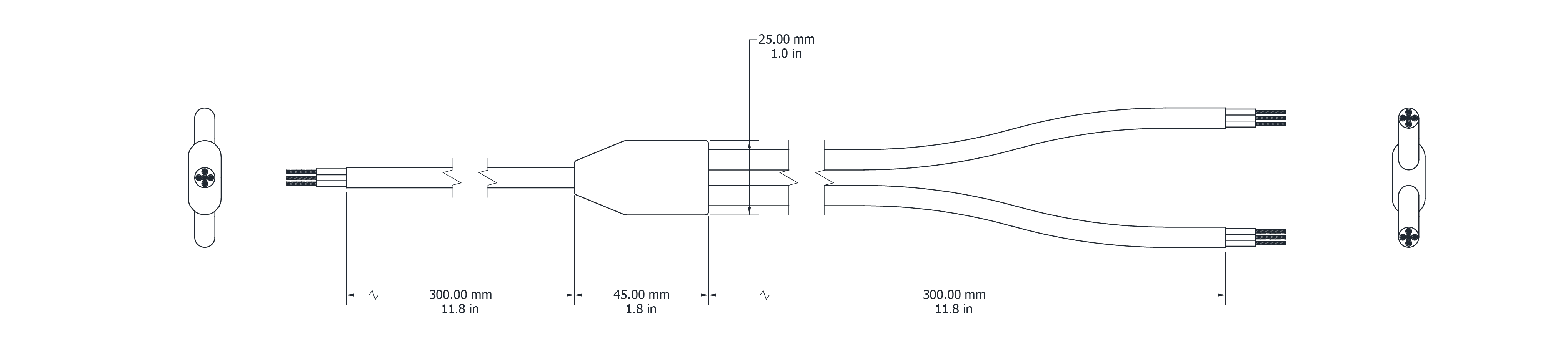 Drawing Image for Y Cable - 5 Core 