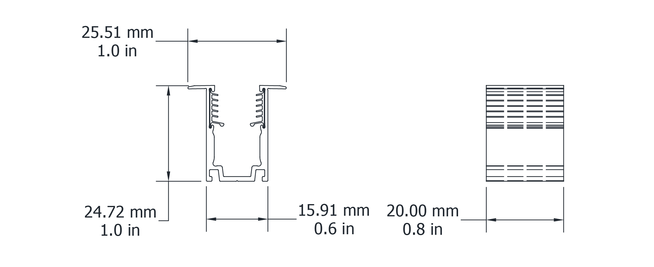 Drawing Image for Ultimo Neon Maxi Recessed Grip Clip 