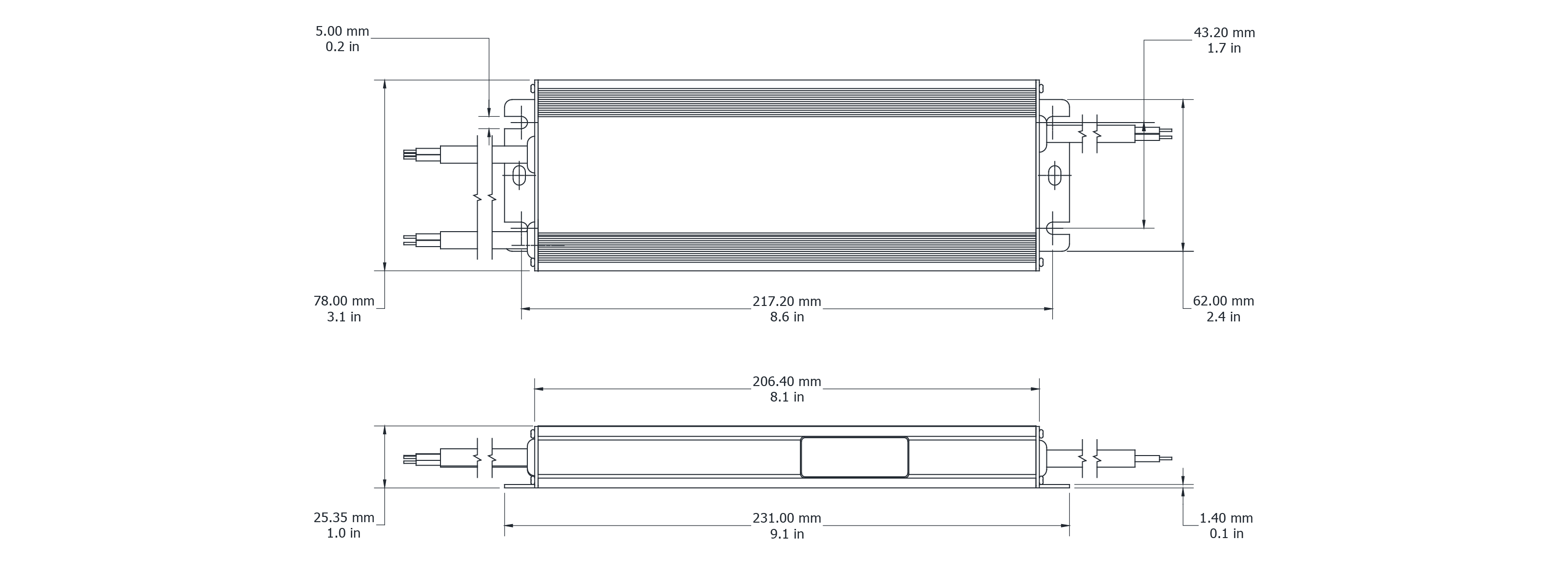 Drawing Image for Flex Drive 100W 24V DALI 2 