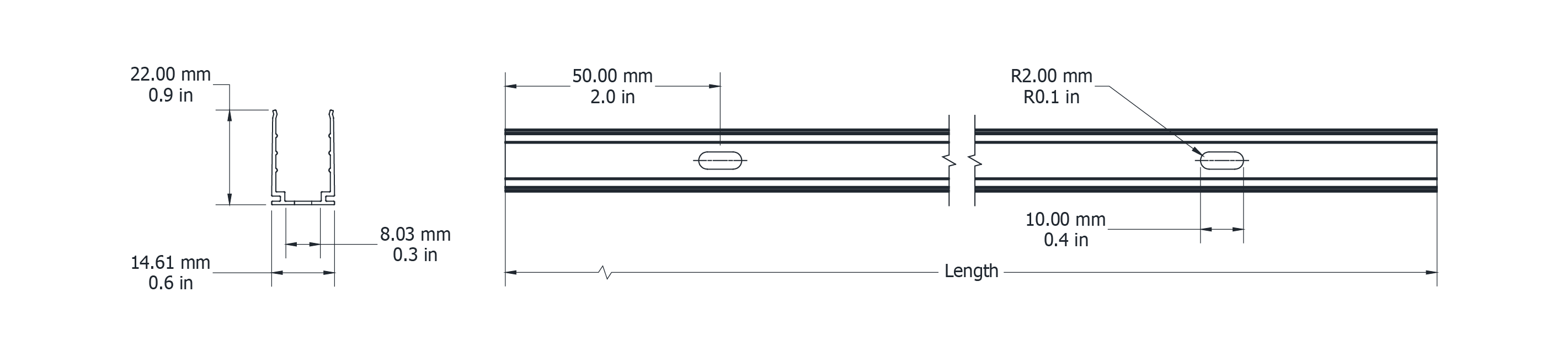 Drawing Image for Ultimo Neon Maxi Standard Profile