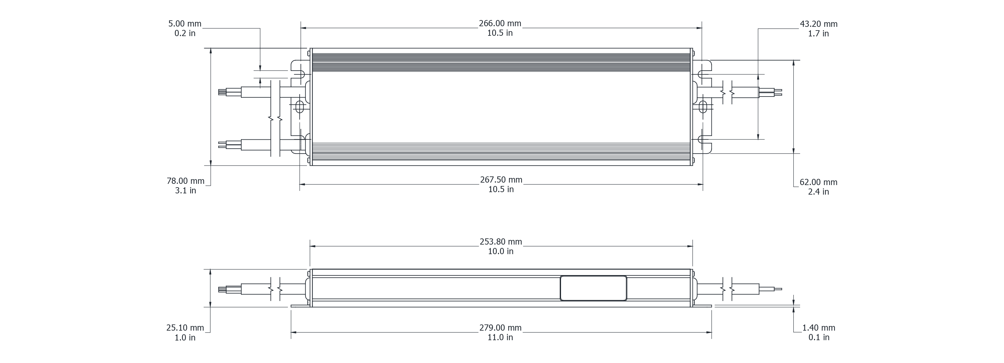 Drawing Image for Flex Drive 150W 24V DALI 2 