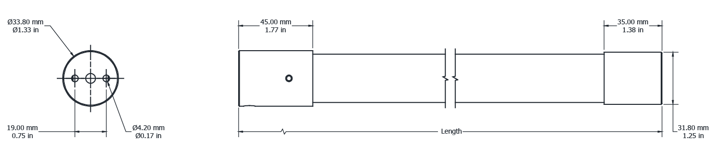 Drawing Image for Ultimo Neon Radius 25 Vertical Suspension Kit