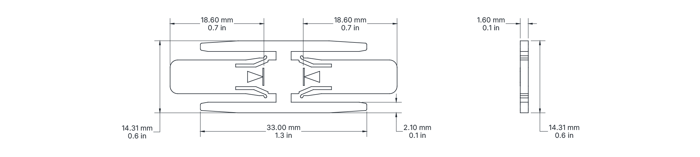 Drawing Image for Ultimo Neon Maxi Grip Profile Joining Bracket 