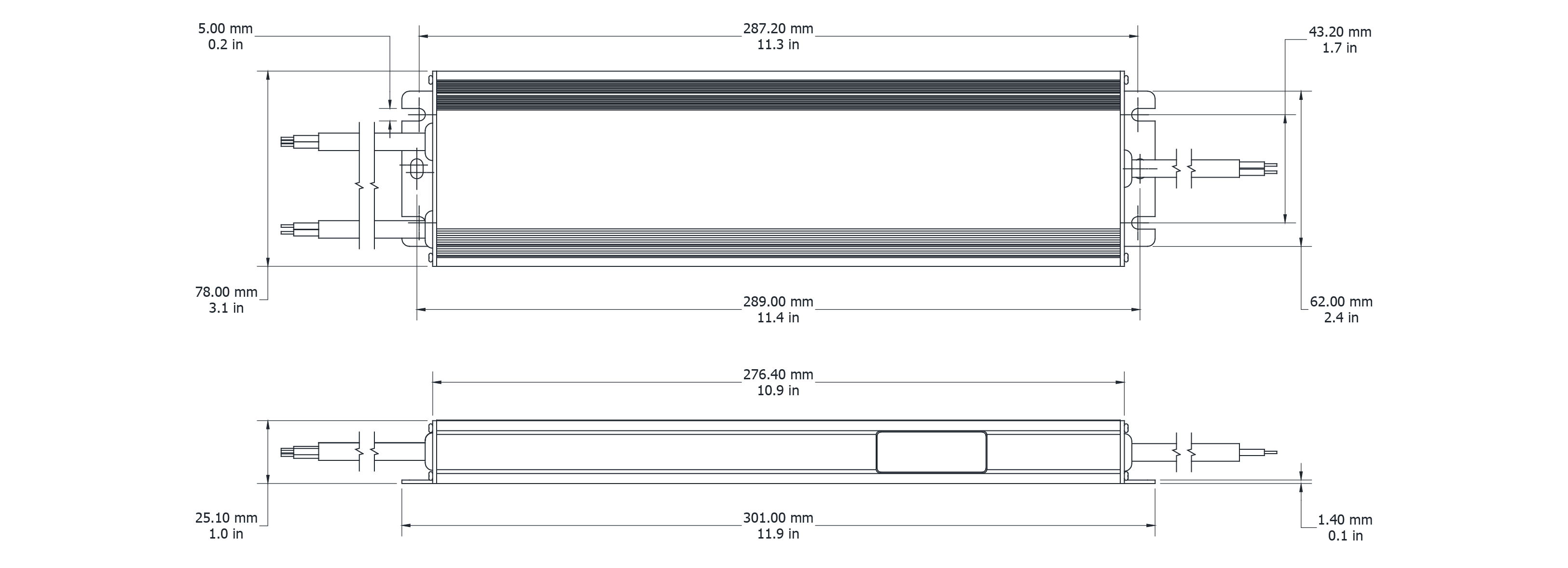 Drawing Image for Flex Drive 360W 24V DALI 2 