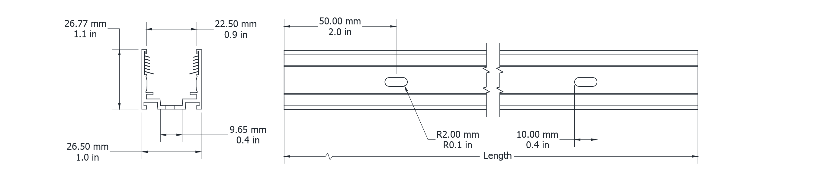 Drawing Image for Ultimo Neon 22 TV Surface Grip Profile