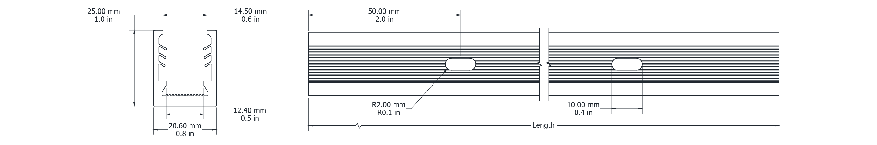 Drawing Image for Ultimo Neon 16 Flexible Grip Silicone Profile