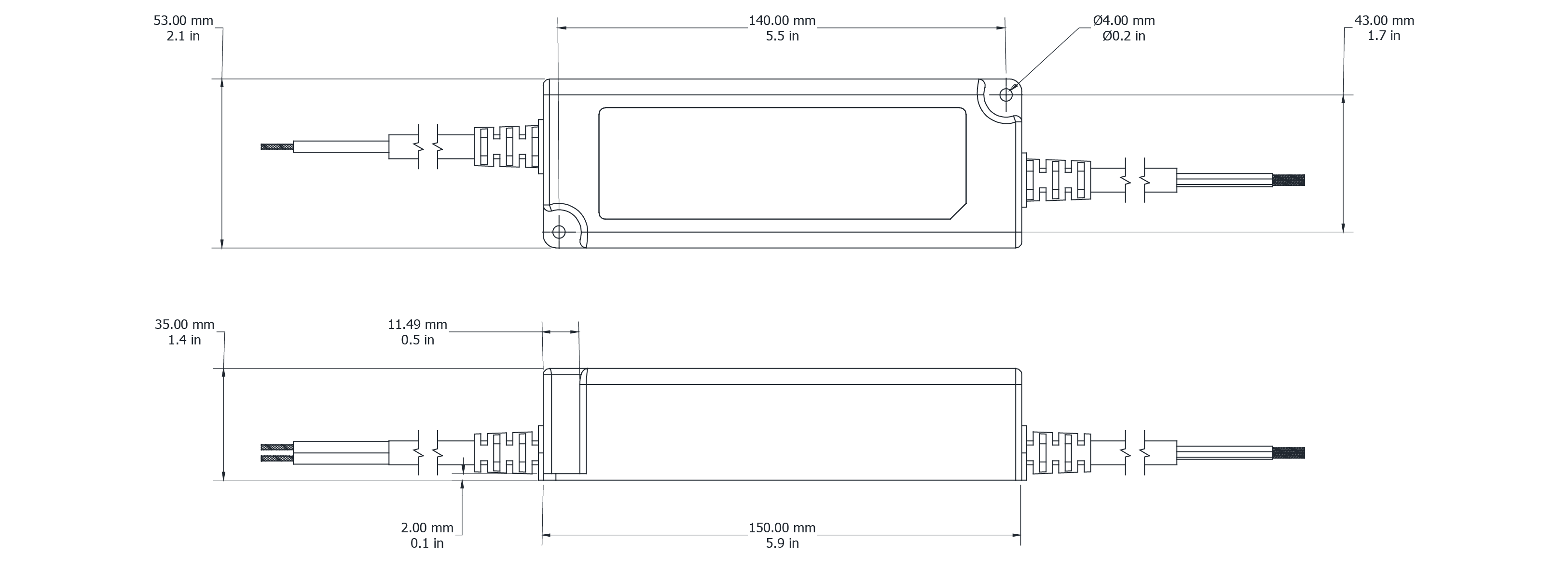 Drawing Image for Flex Drive 40W 24V 0-10V 