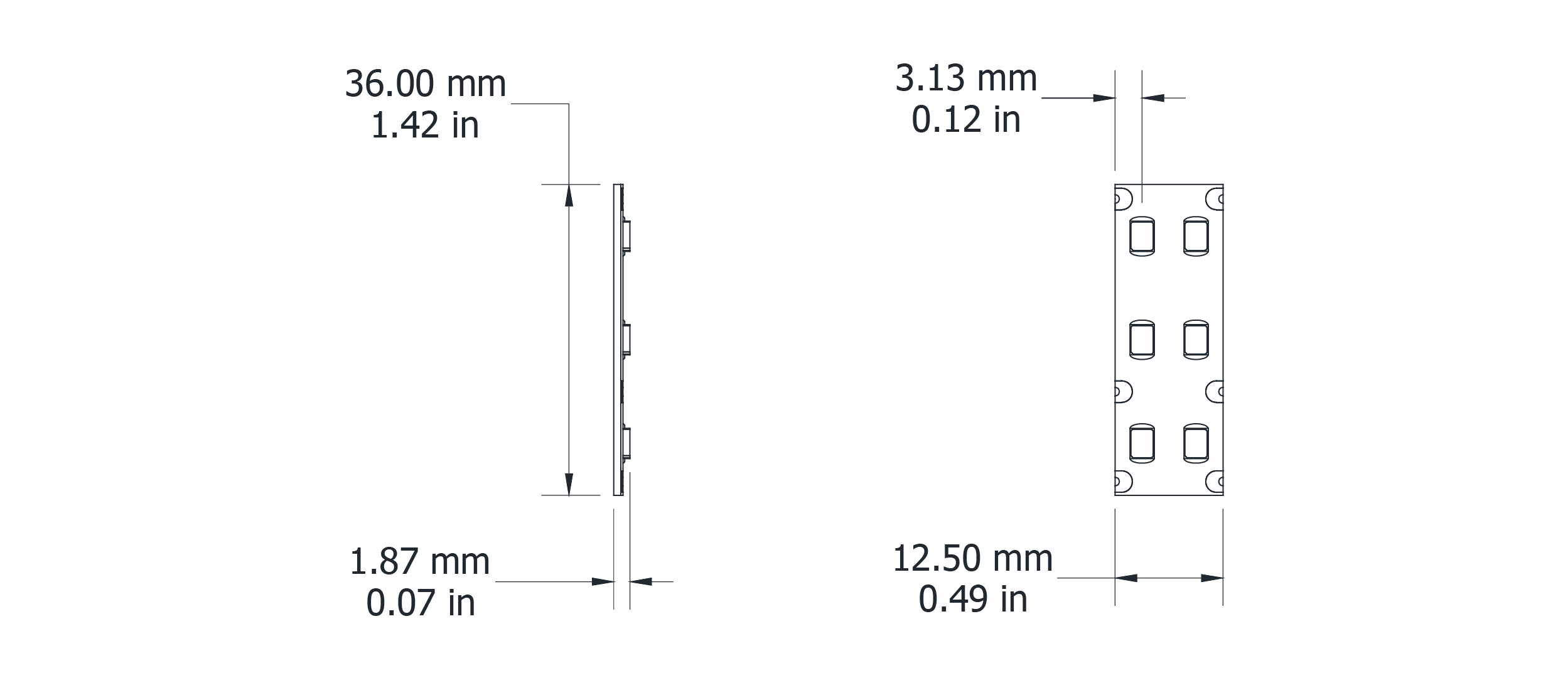 Drawing Image for Triple Line Dynamic White 80 IP54