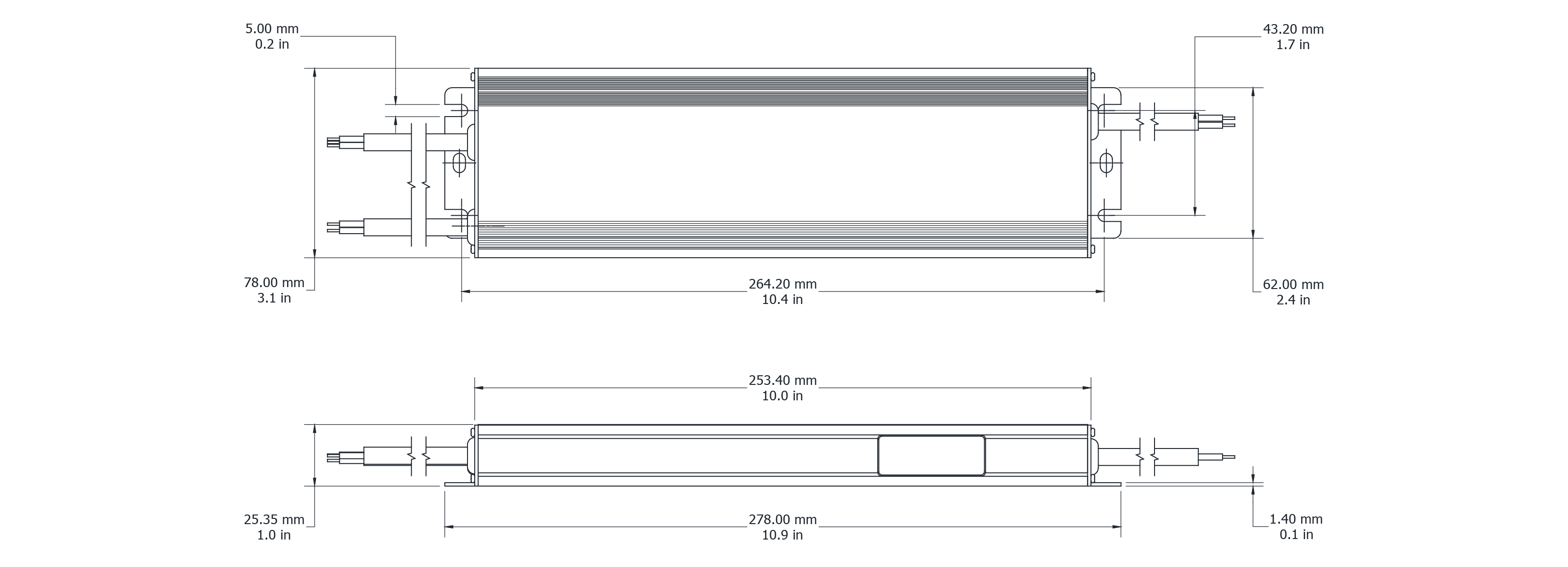 Drawing Image for Flex Drive 200W 24V DALI 2 