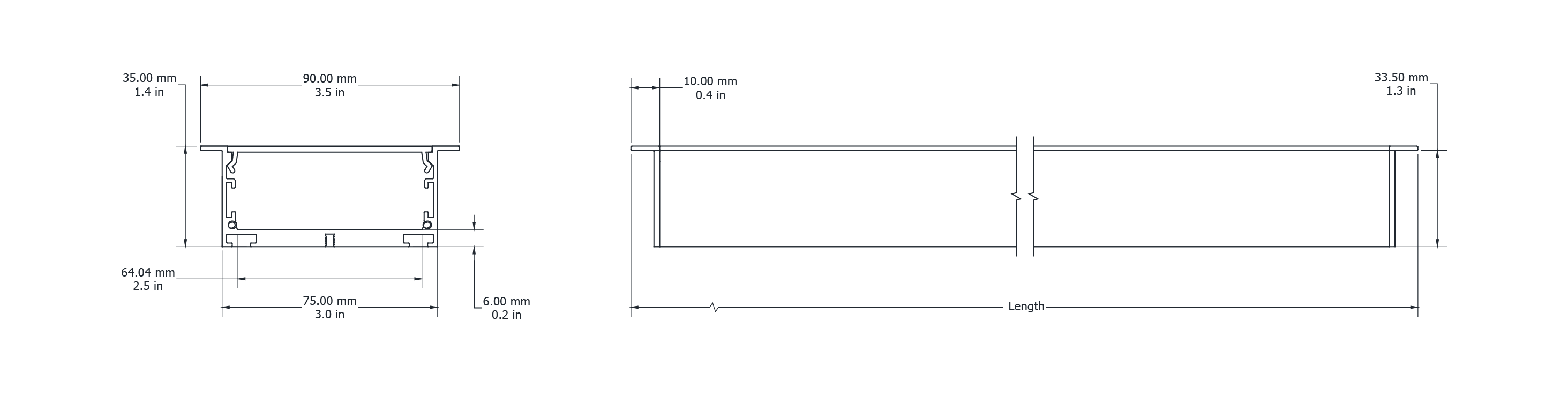 Drawing Image for Flex Profile Recessed 9035