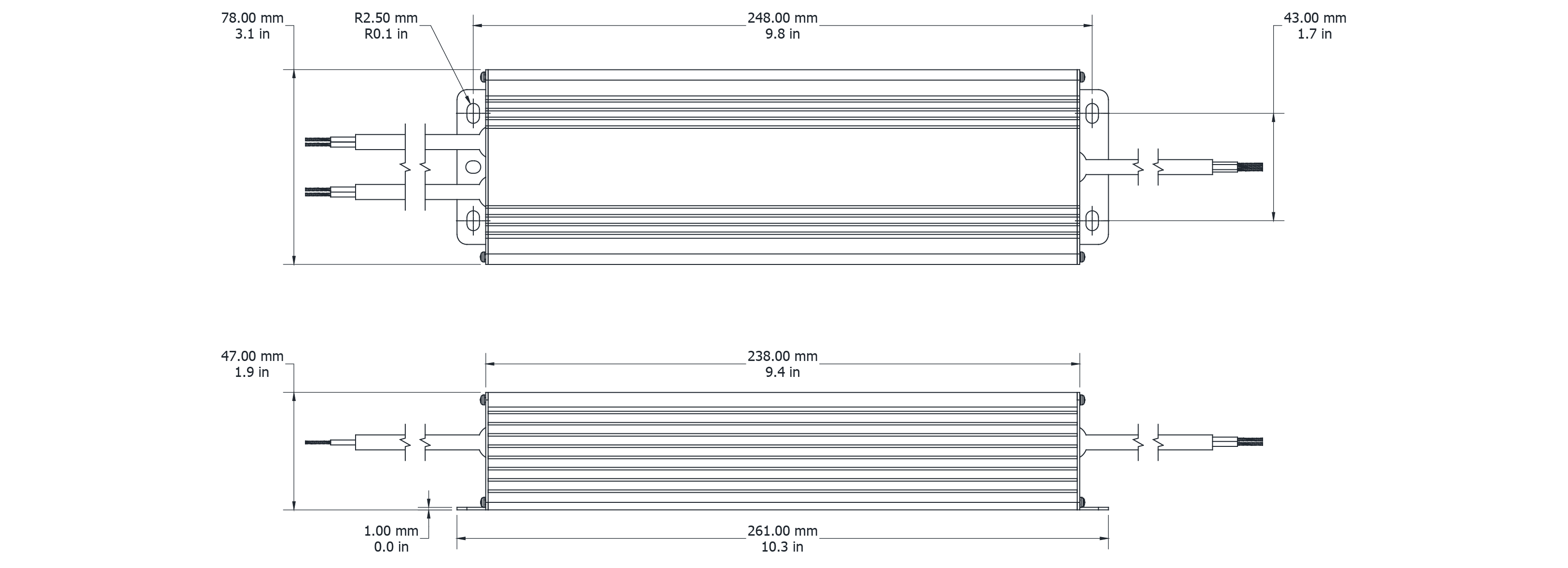 Drawing Image for Flex Drive 200W 24V 0-10V 