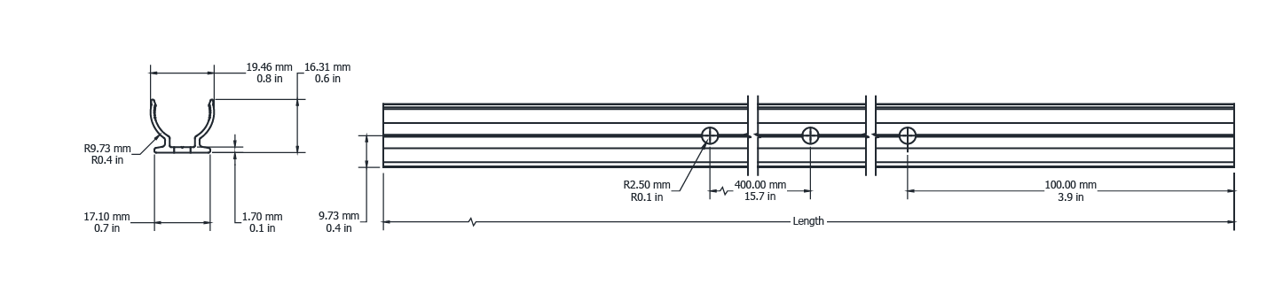 Drawing Image for Ultimo Neon Radius 18 Standard Profile